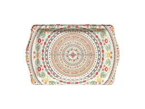 Plateau en acier inoxydable design Mandela moderne et personnalisable de grande taille Plateau de service durable pour usage quotidien Étiquetage privé - Product Image 6