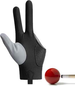 Growsport Professional Polyester Billiard Gloves Thin Half-Finger Breathable Anti-Slip UV Protection <b>Hook</b> & Loop Closure - Product Image 3