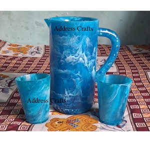 ถาดเสิร์ฟเรซิ่นแบบสั่งทำพิเศษ เหยือกน้ำเรซิ่น แก้วน้ำ ถ้วยขนมหวาน ถ้วยใส่ถั่ว ชามเรซิ่นแบบเทมือ ถาดเสิร์ฟเรซิ่น - Product Image 4