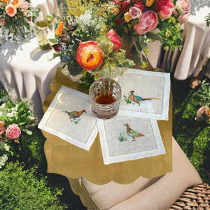 The Countryside Pheasant <b>Linen</b> Cocktail Napkin | Premium 100% Natural <b>Linen</b>, Eco Friendly Reusable <b>Table</b> Napkin, Pheasant Design - Product Image 4