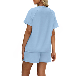 Conjunto de 2 Piezas para Mujer, Estilo Clásico, Camiseta y Pantalones Cortos de Verano, Suave, Transpirable, Corte Holgado, para Estar en Casa - Product Image 2