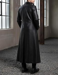 Manteau d'hiver pour homme, chaud et respirant, en laine avec fermeture en peau de mouton, long manteau classique décontracté, long manteau de style Duster - Product Image 3