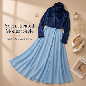 Robe Abaya droite en velours de luxe |   Robe longue modeste pour femmes, manches longues, tenue de soirée, vente en gros, Inde, OEM, qualité d'exportation - Product Image 6