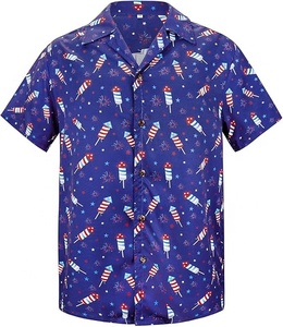 Camisa Hawaiana con Estampado Animal, Estilo Casual Elegante, Transpirable, Cuello en V, Manga Corta, Abotonada, 100% Poliéster, Verano - Product Image 4