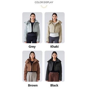 เสื้อแจ็คเก็ตขนห่านสั้นแฟชั่นใหม่ขายส่ง แจ็คเก็ตกันลมมีฮู้ดสำหรับผู้หญิง สวมใส่ได้ทั้งลำลองและเล่นกีฬากลางแจ้ง - Product Image 5