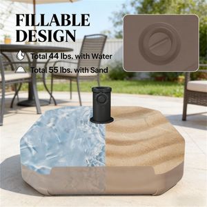 Base carrée marron pour parasol de terrasse, support de parasol extérieur avec base carrée - Product Image 2