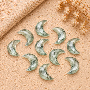 Pierre précieuse en améthyste verte facettée en forme de croissant de lune de 17 mm pour la fabrication de bijoux en gros, pendentifs et artisanat – Fournitures de pierres en forme de lune - Product Image 2