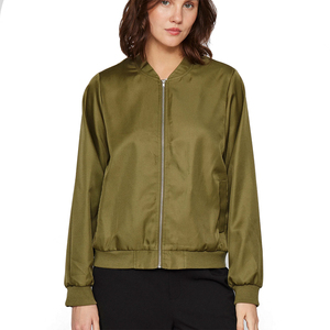 <b>Women</b> Satin <b>Jacket</b> Solid Color <b>Lightweight</b> Zip Front Long Sleeve Casual Outerwear Ribbed Cuffs Smooth Glossy Finish Daily - Product Image 6