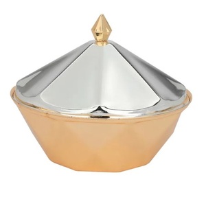 Modern Kitchenware Country Style Serving Dish with Conical Lid <b>Black</b> Wire Base for Wedding Food Serving & <b>Table</b> Decor - Product Image 2