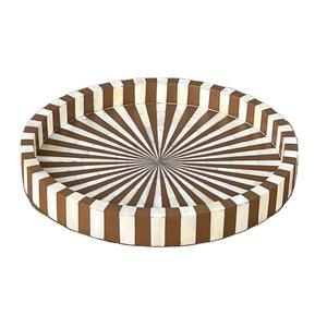 Bandeja Decorativa Premium con Incrustaciones de Hueso para el Hogar, Mesa de Centro, Servicio de Comida, Regalo, Hecha a Mano, Diseño Ecológico y Duradero - Product Image 1