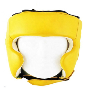 Nuevo Protector de Cabeza de Boxeo de Cuero PU Amarillo 2026, Casco Deportivo Unisex con Cierre de Gancho y Bucle, Color Sólido - Product Image 4