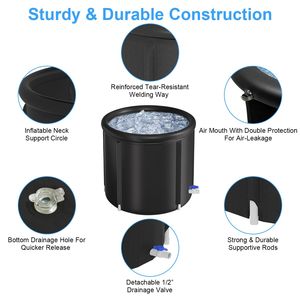 Vasca da Bagno Portatile per Terapia con Acqua Fredda da 97 Galloni, Capacità 660 LBS, per Recupero di Adulti e Atleti, Terapia all'Aperto - Product Image 6