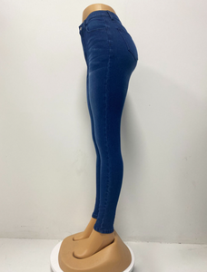 Women's Mid-<b>waisted</b> Skinny Denim <b>Jeans</b> Straight-leg Casual Solid Vintage Style <b>Elastic</b> Holes Full Length Vintage Women <b>Jeans</b> - Product Image 6