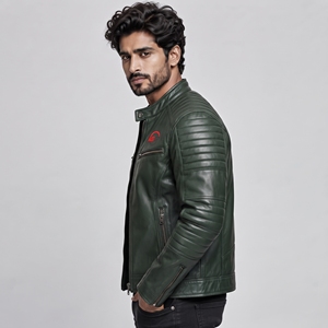 Veste de moto élégante en similicuir avec coque extérieure résistante, doublure douce, coupe confortable, fermeture éclair, idéale pour la conduite à moto - Product Image 2