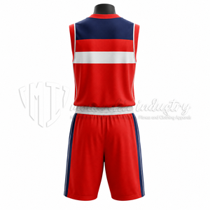 Fabricante de Uniformes de Baloncesto Rojos Personalizados, Conjunto de Camiseta de Baloncesto Sublimada, Ropa Deportiva Profesional para Equipos, OEM ODM, 100% Poliéster - Product Image 2