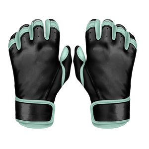 Gants de frappe en cuir noir et vert menthe avec fermeture auto-agrippante, unisexes, pour adultes, durables et ambidextres - Product Image 1