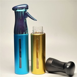 Bouteille d'eau vide professionnelle en aluminium argenté de 80 ml et 250 ml avec pulvérisation continue – Vaporisateur à fine brume pour coiffeur, barbier, salon - Product Image 3