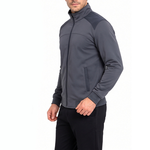 Blouson bomber gris zippé pour homme, col montant, coupe décontractée, coupe-vent, vêtement d'extérieur, veste de sport pour homme, idéal pour l'hiver - Product Image 3