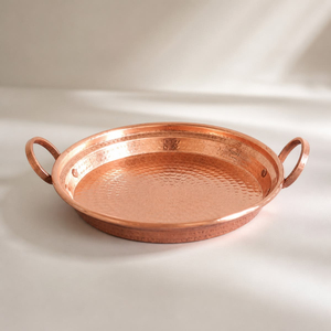 Luxury Copper Hammered Food Serving <b>Tray</b> Oval Shape For Home Kitchenware Tabletop <b>Snacks</b> & Drinks Serving <b>Trays</b> - Product Image 2