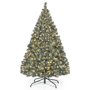 Albero di Natale Artificiale Pre-Illuminato in PVC da 4,5 Piedi con Design Elegante a Cerniera per Esposizione Festiva - Product Image 3