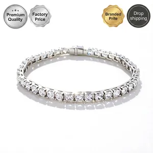 Lab Grown Diamond Tennis <b>Bracelet</b> Round Cut 4 Prong Setting <b>Solid</b> Gold Fine Women Bridal Jewelry Anniversary Wedding Gift - Product Image 3