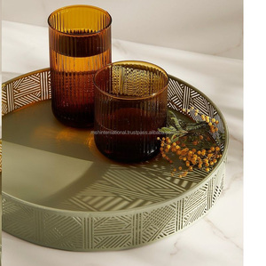 Brass Decorative Trays Set Ms Hussain International Model MHI 2677 Engraved Still Life Pattern Coastal Style Movable Multi-Piece - Product Image 4
