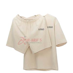 Vêtements de ville avec logo personnalisé, vêtements de sport de jogging en coton, survêtement de gymnastique et short 2 pièces, ensemble de survêtement t-shirt pour hommes - Product Image 2