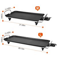Plancha Eléctrica Antiadherente de 1500W, Tamaño L, Modelo D0100HA5VNY, para Interiores/Exteriores, Campamentos, Picnics, Barbacoa