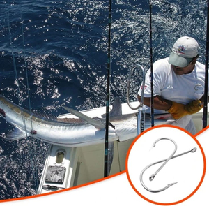 เบ็ดตกปลาเหล็กกล้าคาร์บอนสูงและเหล็กกล้าไร้สนิมแบบวงกลมสามทาง สำหรับตกปลาแบส ปลาเทราต์ ปลาคาร์พ ตกปลาในลำธารและแม่น้ำ ขนาดและสีตามสั่ง - Product Image 4