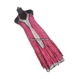 Nuevo Vestido de Verano Elegante y Moderno para Mujer, Estampado Boho Vintage, Vestido de Seda Tipo Sari, Vestido de Noche Elegante sin Mangas para Mujer - Product Image 1