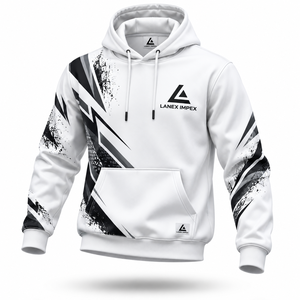 Sweat-shirts à capuche personnalisés avec impression intégrale blanche par sublimation pour hommes et femmes, qualité supérieure, vêtements streetwear - Product Image 2