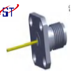 Connecteur RF droit en acier inoxydable, série SMASeries, connecteur femelle à quatre trous, réceptacle SMA - Product Image 3