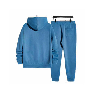 Premium <b>Men's</b> Tracksuit Set Sky Blue Hoodie Jogger 2 Piece <b>Pullover</b> Sweatpants Drawstring Casual Sportswear Gym Workout - Product Image 2