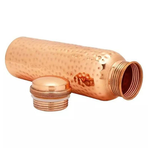 Botella de Agua de Yoga de Cobre Puro Hecha a Mano de 500 ml, Metálica, Ecológica, Apta para Lavavajillas, Personalizable, Unisex, Diseño Floral FD-027 - Product Image 5