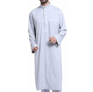 Servicio OEM, Abaya Saudí Marrón, Thobes, Suministro Directo de Fábrica, Precio al por Mayor, Ropa Islámica, Thobes con Bordado Marroquí para Hombre - Product Image 4