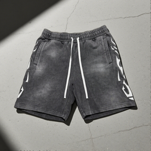 Survêtements sportifs d'hiver en coton éponge pour hommes, 2 pièces, avec sweat à capuche zippé et short, impression numérique et broderie - Product Image 4