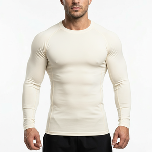 Chemise de compression pour homme, entraînement fitness, évacuation de l'humidité, coupe ajustée, logo personnalisé OEM - Product Image 1