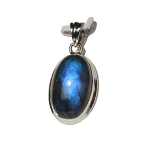 2024 haut de gamme unisexe en argent Sterling 925 Wrap pendentif Labradorite Cabochon forme ovale Piedras Naturales mode pendentifs breloques - Product Image 3