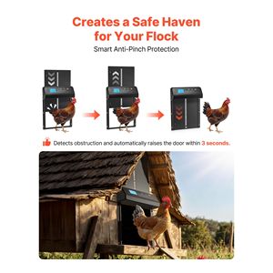 Porta Automatica Durevole in Alluminio per Pollaio, Alimentata a Batteria, con Protezione Anti-Pizzicamento, Timer Manuale per Suini e Uso Agricolo - Product Image 4
