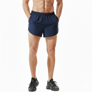 Pantalones Cortos Deportivos de Satén Sólido de 3 Pulgadas para Hombre, Personalizados al por Mayor, para Maratón, Gimnasio, Entrenamiento Atlético, con Bolsillos con Cordón - Product Image 1