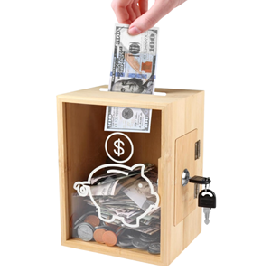 Hucha de Bambú de Alta Calidad con Cerradura y Llave para Guardar Monedas y Efectivo, Regalos Creativos de Cumpleaños para Niños, Fábrica de Vietnam - Product Image 4