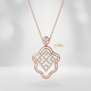 Elegant Lab Grown Diamond Link Chain Pendant Rose Gold Designed Modern Sustainable Sophisticated Fine <b>Jewelry</b> for Wedding Party - Product Image 2