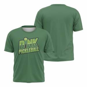 Custom <b>100</b>% <b>Polyester</b> pickleball tshirt Digital printing half selves <b>shirts</b> custom logo OEM ODM manufacturer O neck T <b>shirt</b> - Product Image 1