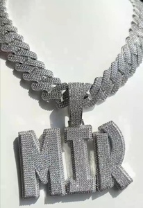 จี้เพชรโมอิสซาไนต์ทรงกลมเจียระไนแบบบริลเลียนท์สั่งทำพิเศษ ประดับด้วยเงินแท้ 925 พร้อมอักษรย่อ สร้อยคอฮิปฮอปสำหรับแร็ปเปอร์ - Product Image 2