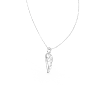 ANGEL'S HEART EMBRACE LAB GROWN DIAMOND <b>PENDANT</b> SET 18KT <b>SOLID</b> WHITE <b>GOLD</b> RHODIUM PLATED BRILLIANT CUT ENGAGEMENT PARTY - Product Image 4