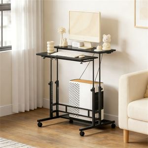 Scrivania Nera per Computer da Ufficio e Studio per Uso in Spazi Verticali - Product Image 1