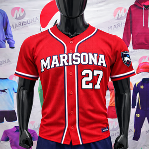 Maillot de baseball personnalisé grande taille, coupe courte, séchage rapide, respirant, en tissu polyester, sublimé, brodé avec nom et numéro du joueur, équipes - Product Image 2