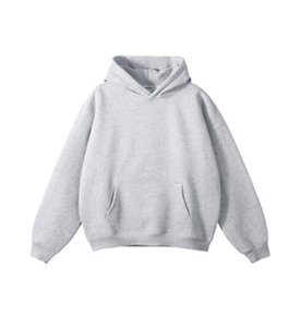 Sweat-shirt à capuche oversize pour homme, couleur unie, en coton French Terry, décontracté, coupe classique, manches régulières, avec poche - Product Image 1