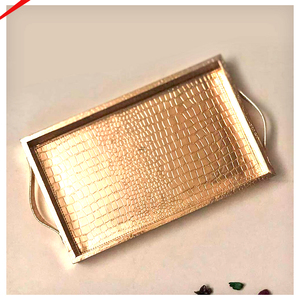 Luxury New Design <b>Metal</b> Snacks Serving Tray High End Finished Decorative Tray For Tea Coffee Snacks And Dessert - Product Image 5