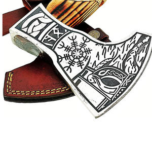 Hache Tomahawk personnalisée de 17 pouces avec lame en acier inoxydable, manche en bois de rose, étui en cuir fait main pour le camping/la chasse, bricolage - Product Image 2